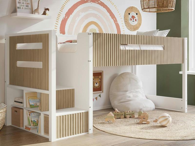 Luca Mid Sleeper Ribbed White