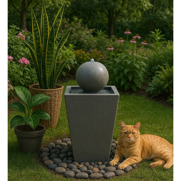 Homeology Osiris Sphere and Column Water Feature with LED Lighting