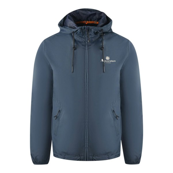 Aquascutum London Logo Active Windbreaker Jacket - Navy Blue