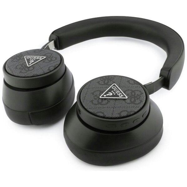Guess PU 4G Triangle Logo Bluetooth Wireless On Ear Headphones Black - GUBHC15PMRTRK