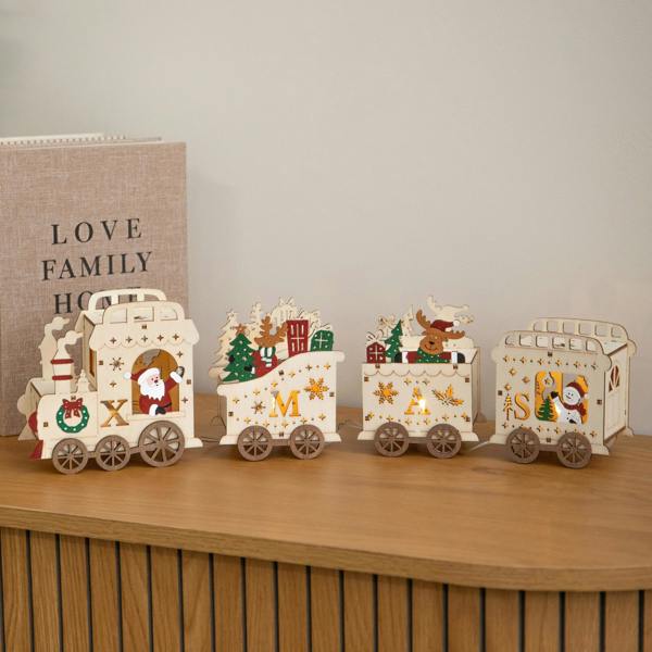 Samuel Alexander 38cm Battery Powered Santa's Express Wooden Christmas Light Up Decoration