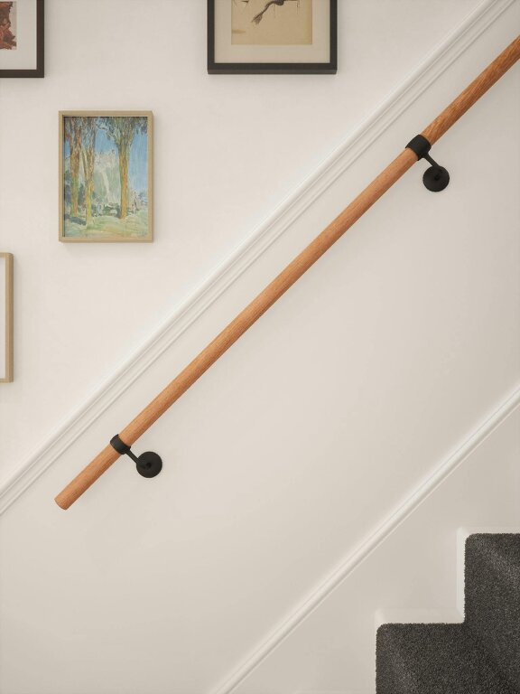 Handrails Direct Stoneleigh Red Oak Straight Flight Handrail