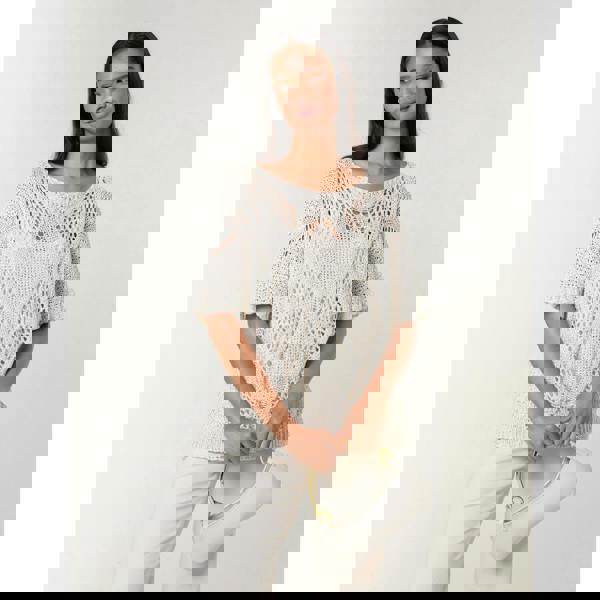 Blue Vanilla Cotton Crochet Knit Jumper