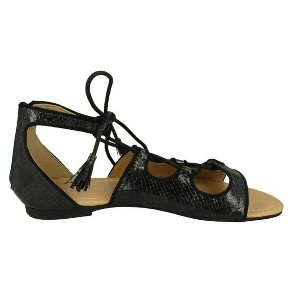 Spot On Ladies Spot On Snake Print Flat Sandals