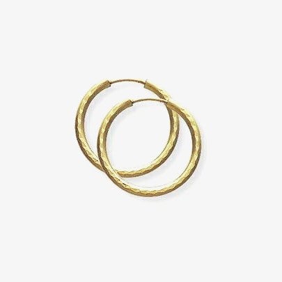 T. H. Baker 9ct Gold Diamond Cut Tube Sleeper Earrings SE937