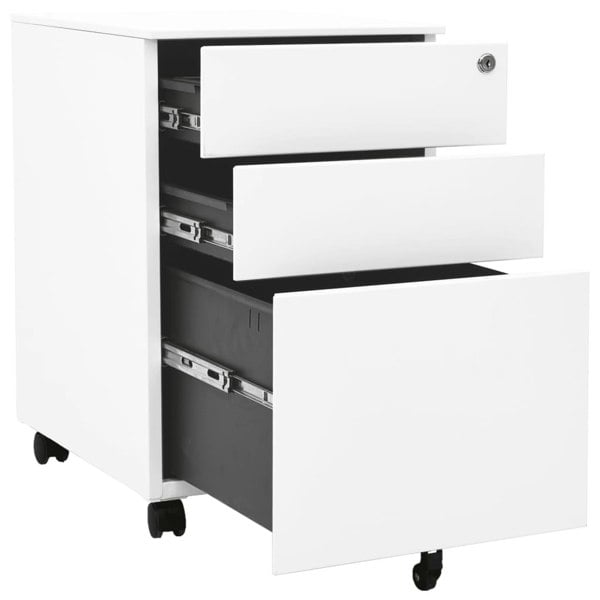 Berkfield Mobile File Cabinet White 39x45x60 cm Steel