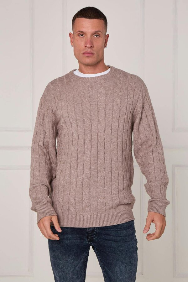 Classic Cable Knit Jumper - Beige
