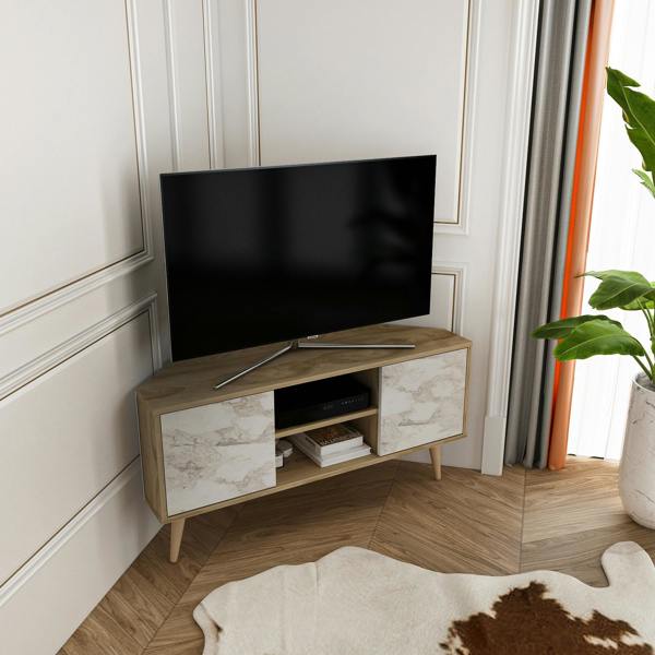 Decorotika Lesson Corner TV Stand TV Unit TV Cabinet for TVs up to 55"