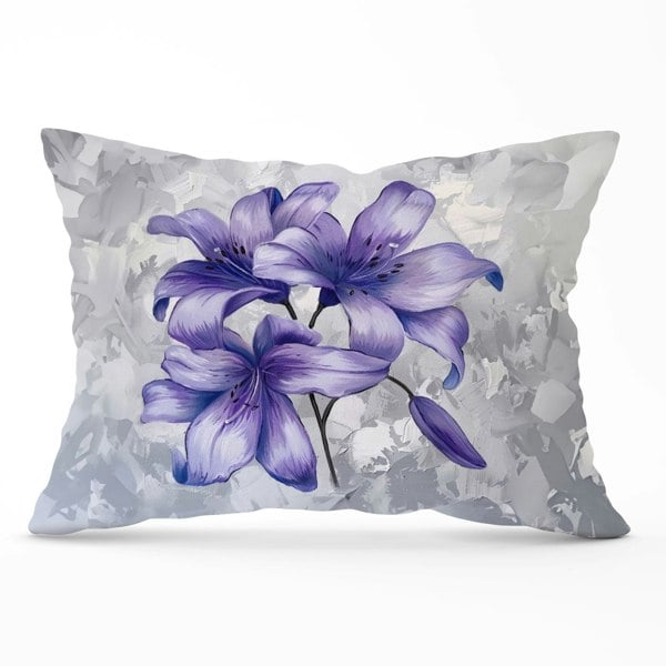 Warren Reed Purple Lilies Cushions