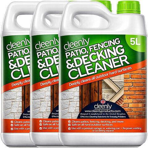 Cleenly Patio Fencing & Decking Cleaner Fluid Concentrate for Outdoor Use Pet Friendly (15 Litres)