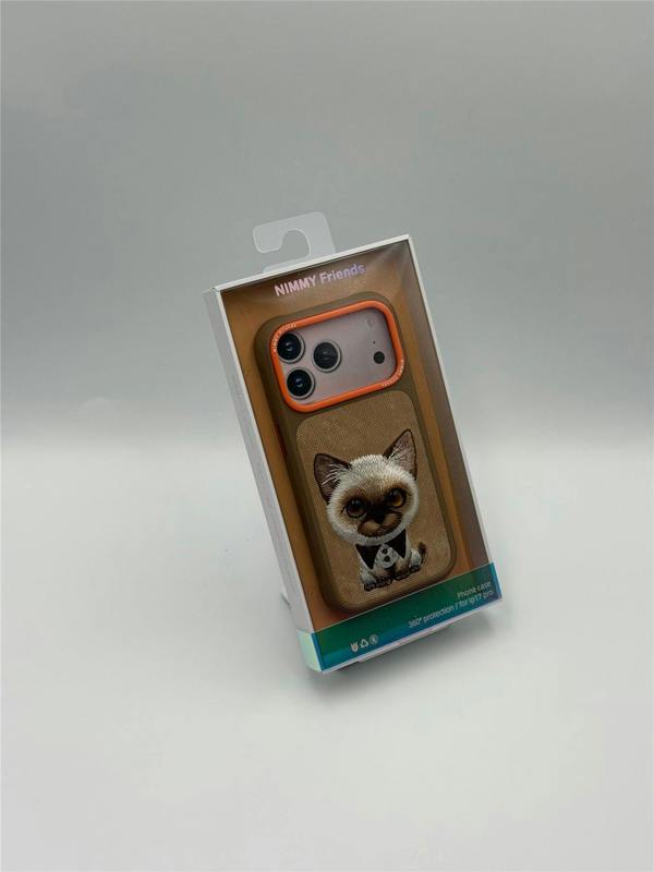 Nimmy Friends Nimmy Big Eye Cute Pet Siamese Cat Case with MagSafe for iPhone Pro 6.3" Brown Orange - N-XDY-IP17-PRO-026