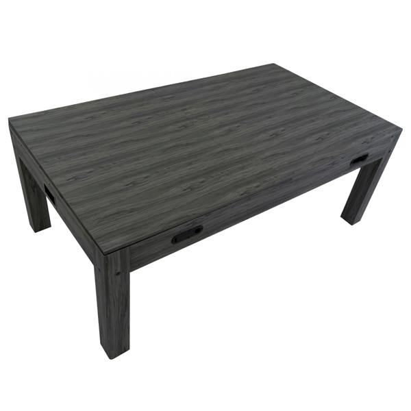 7-in-1 grey games table with a sleek wood finish, featuring spacious surface and sturdy legs, ideal for gaming and entertaining