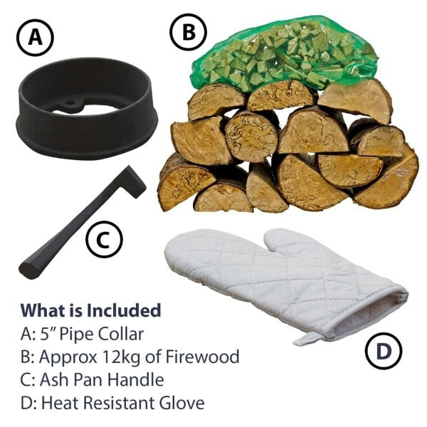 RoyalFire Royal Fire 5kW Cast Iron Multifuel Stove + Firewood Starter Kit