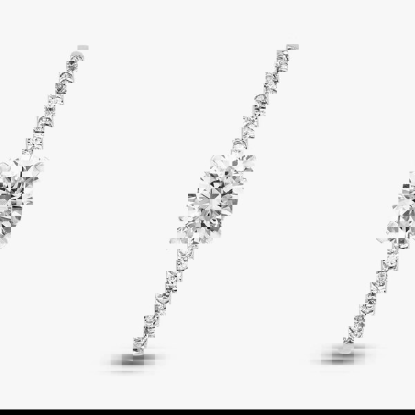 T. H. Baker 9ct White Gold Lab Grown 1.20ct Brilliant Cut Diamond Shoulder Set Solitaire Ring LGR35523-120 (WG)