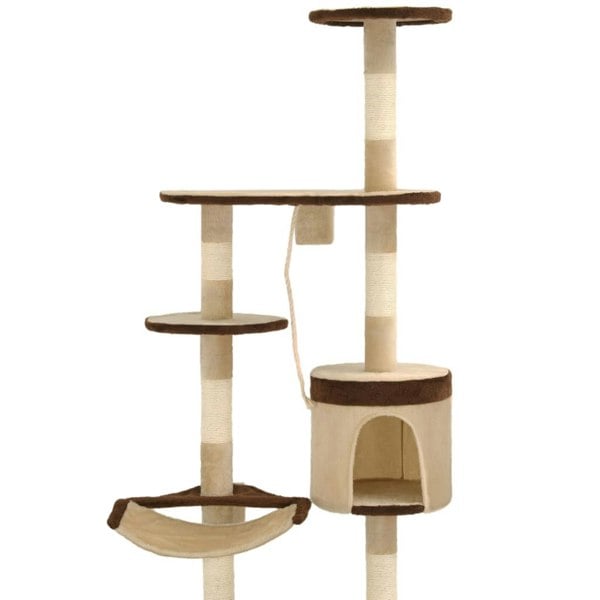 Berkfield Cat Tree with Sisal Scratching Posts Wall Mounted 194 cm