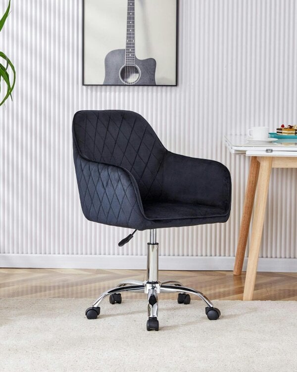 Kosy Koala Office Chair black velvet swivel with arms and wheels leisure home desk computer