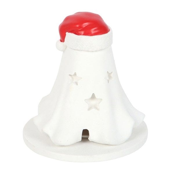 Serano Ghost with Santa Hat Tealight and Incense Cone Holder