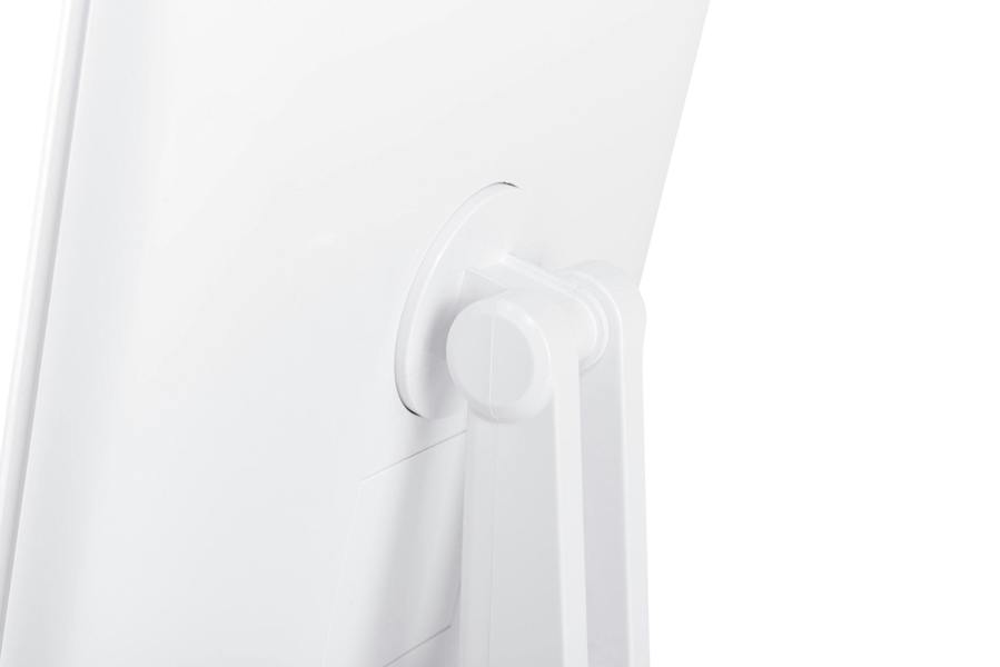 close up of rear of Full size LED make up mirror swivel attachment