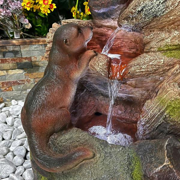 Tranquillity Water Features Curious Otters Animal Animal Fountain Water Feature