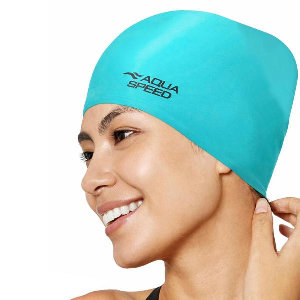 Aqua Speed Ladies Long Hair Swimming Cap | Extra Space Soft Silicone Comfy Fit Swim Cap