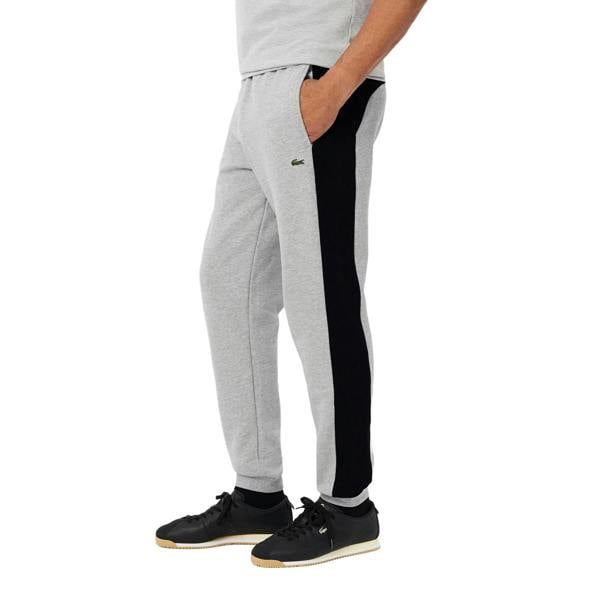 Lacoste Mens Colour Block Tapered Jogging Bottoms - Grey - 