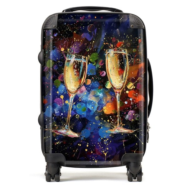 Warren Reed Splashart Champagne Flutes Suitcase