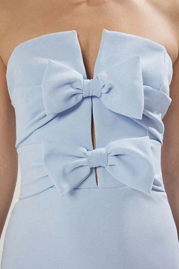 WOVCOR Elegant Evening Dress with Bow Detail