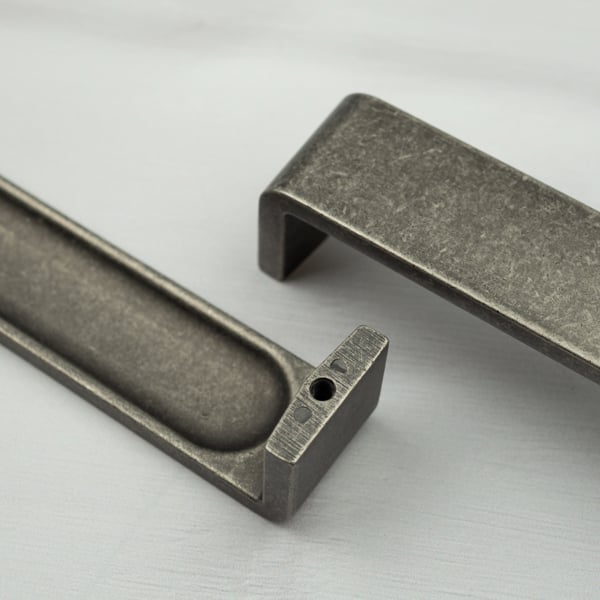 Handle & Home Antique Pewter Kitchen Cabinet D Handle