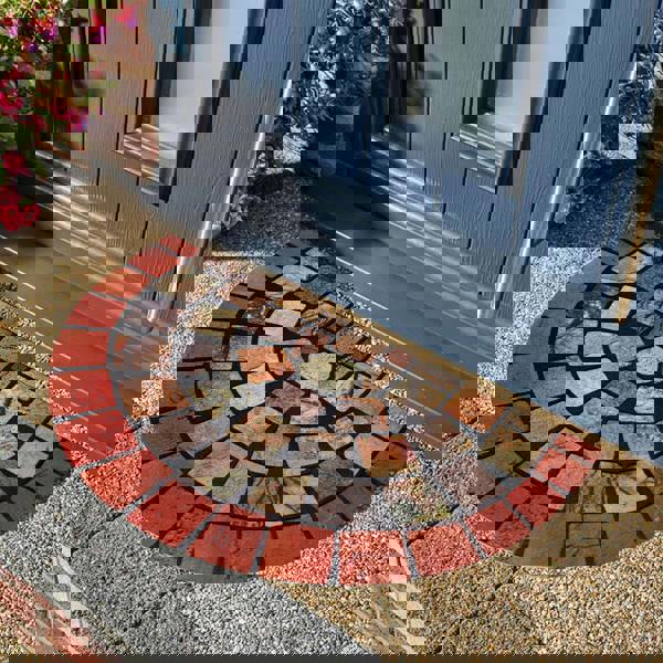 Nicoman Halfmoon Tile Barrier Doormat - Red Edge