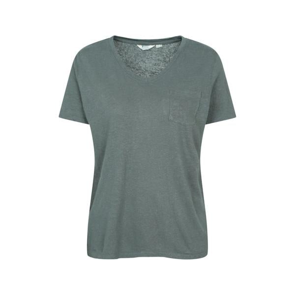 Mountain Warehouse Womens Slub Linen Blend T-Shirt - Khaki Green
