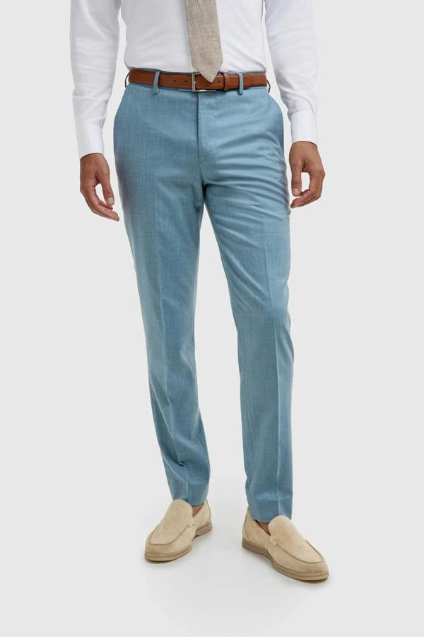 House of Cavani James - Men's Light Blue Textured Trousers