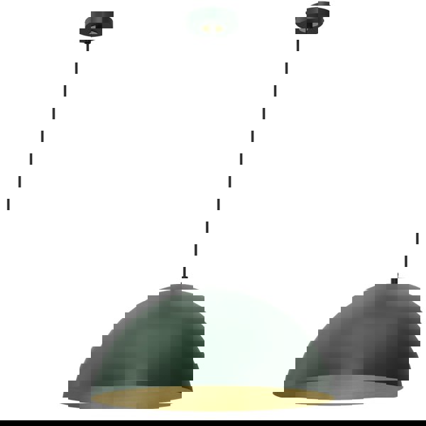 Milagro Beta Hand Made Designer Pendant Lamp 45cm 1xE27 In Matt Green With Gold Interior