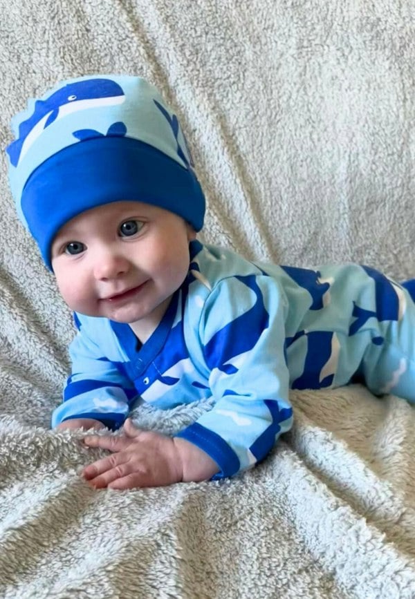 Organic Whale Waves Print Baby Gift Set - Toby Tiger