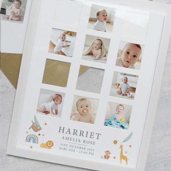 Personalised New Baby Multi Photo Frame - lifestyle shot