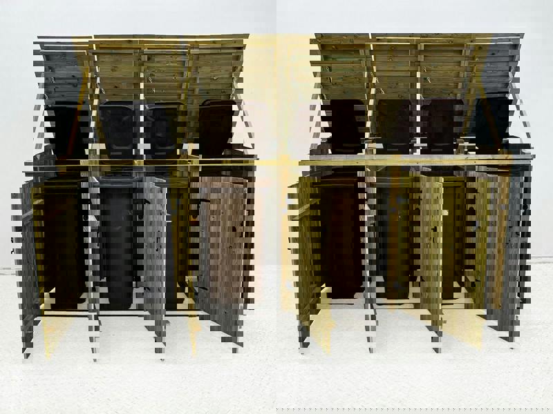 Arbor Garden Solutions Premium Tongue and Groove Wooden Wheelie Bin Store