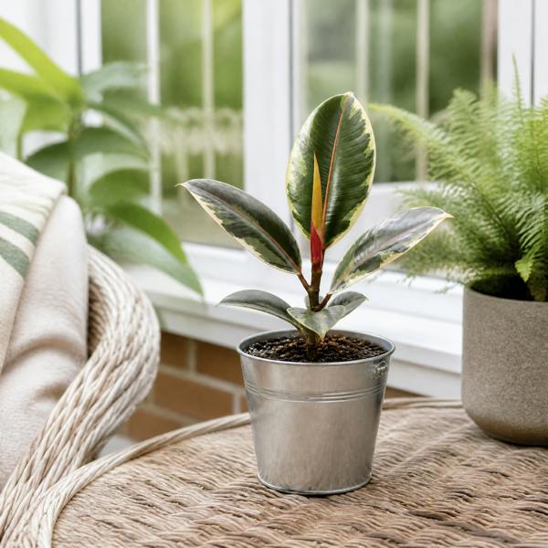 Ficus Belize Pink Rubber Plant 12cm Pot – Variegated Indoor Houseplant The Rose Press Garden