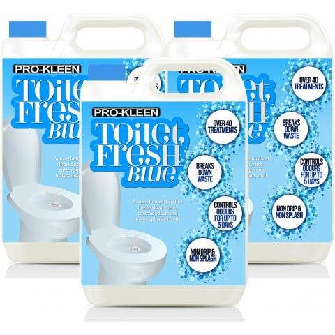 ProKleen Pro-Kleen Toilet Fresh Flush Cleaning Liquid 15L - Concentrate, Easy to Use, Blue Fluid Formula for Caravans, Motorhomes & Boats