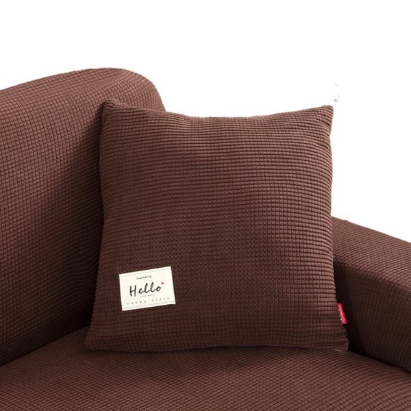 Anyhouz Anypillow Pillowcase 45X45Cm Coffee Polyester Thick Stretchable Cushion For Living Room