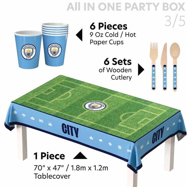 Manchester City FC All in One Party Box Set, Kitchen Accessories, Sports, Gift