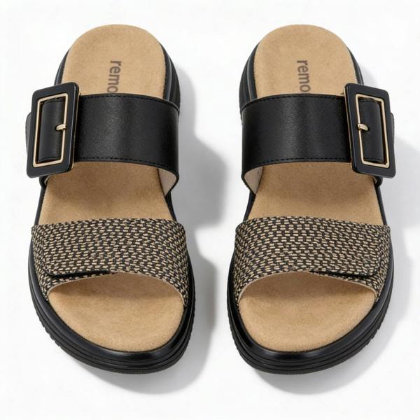 Remonte D1J61 Cross Strap Sandals   in  Black