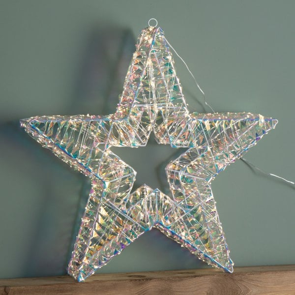 Samuel Alexander 60cm Light up Iridescent Shimmer Christmas Star with 1440 Warm White LEDs