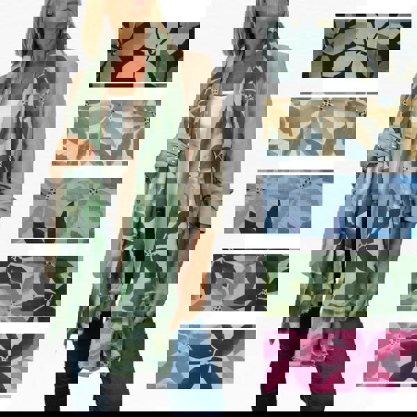 Paulo Due Large Leaf Design Wool Blend Pashmina Scarf