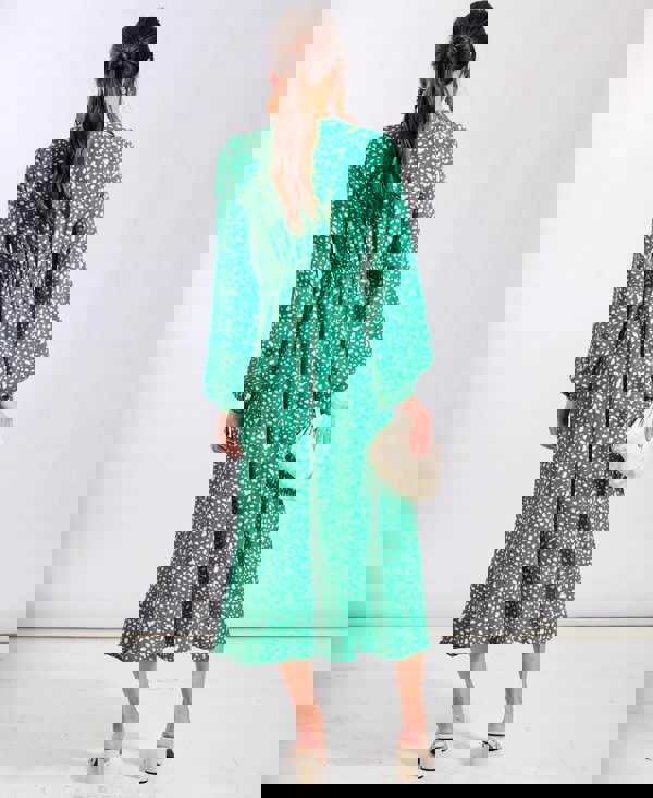 Green Midi Dress Empire Waist