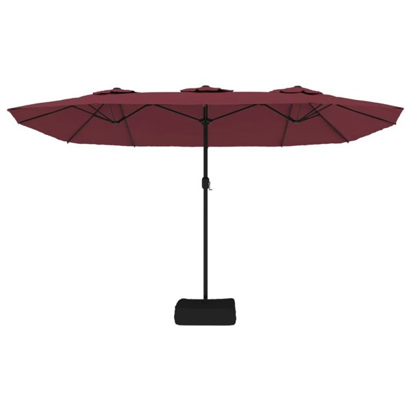 Berkfield Double-Head Parasol Bordeaux Red 449x245 cm