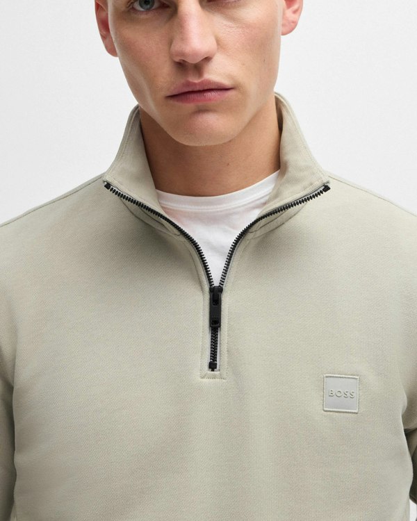 BOSS Orange Zetrust Mens 1/4 Zip Sweatshirt - Light Beige 271