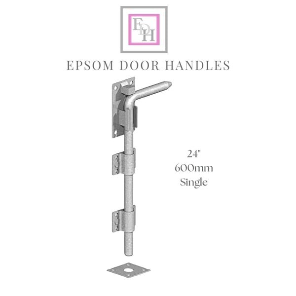 EDH Door Hardware Galvanised Heavy Duty Drop Bolt for Gates, Garage & Shed Doors – 12", 15", 18" & 24"