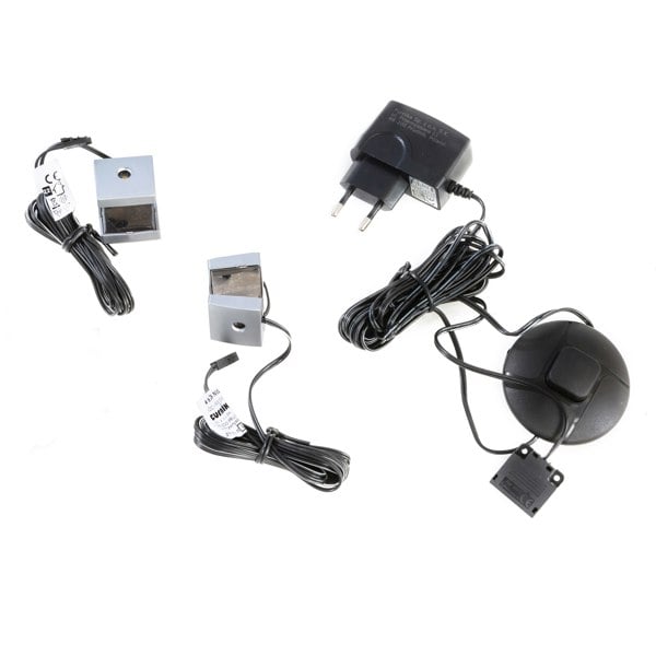 Furniture To Go Bohol Display Cabinet 4 Door 2 Drawer in Oak/White inc LED Lighting