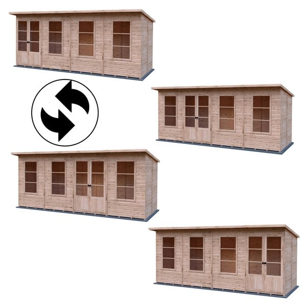 Shire 16x6 Dahlia Pent Summerhouse 12mm Shiplap interlock cladding