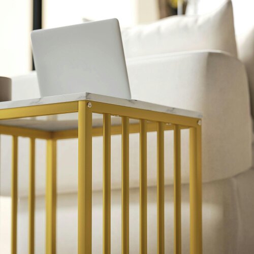 Wyld Haus Rolana Set Of 2 Nesting Coffee Tables Metal And Marble Effect and Gold Frame