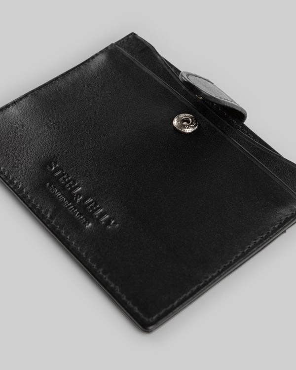 Steel & Jelly Leather Card Holder With Popper Fastening